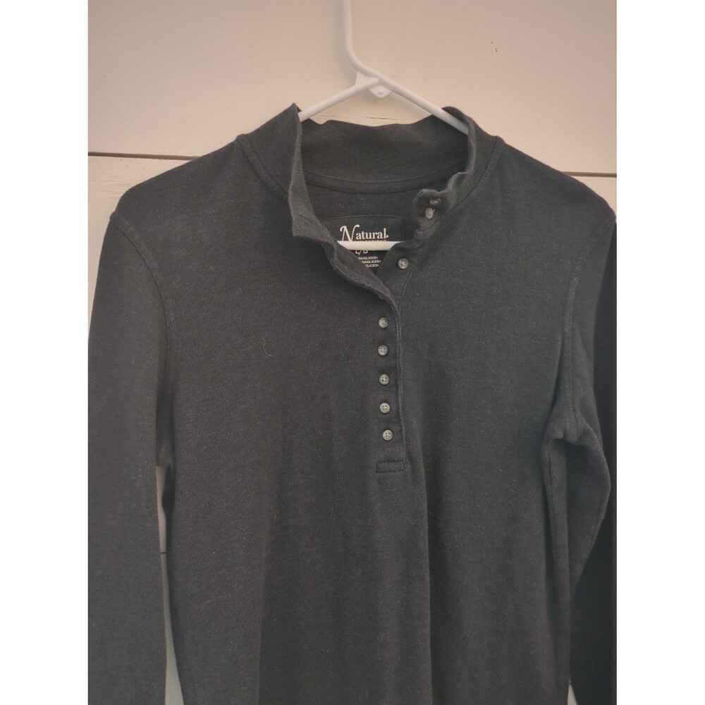 Natural reflections women's size large long sleeve t-shirt cotton blend buttons
